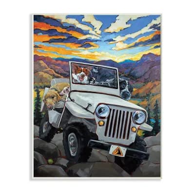Stupell Home Decor Dogs Off-Roading Desert Plaque Wall Art