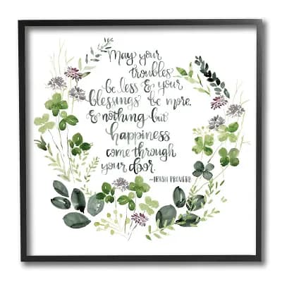 Stupell Home Decor Troubles Be Less Irish Proverb Framed Wall Art