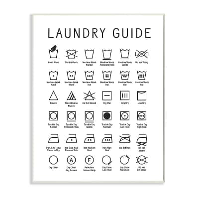 Stupell Home Decor Laundry Guide Cleaning Chart Plaque Wall Art
