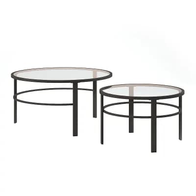 Finley & Sloane Gaia Round Nested 2 pc Coffee Table Set