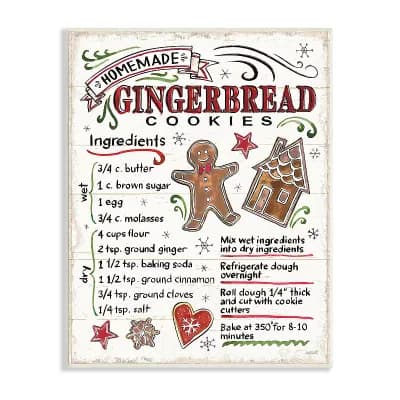 Stupell Home Decor Gingerbread Cookies Plaque Wall Art