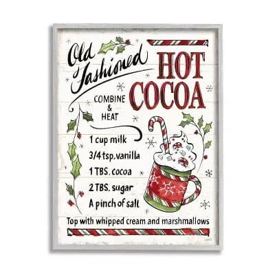 Stupell Home Decor Hot Cocoa Recipe Framed Wall Art