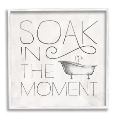 Stupell Home Decor Bathroom Soak Bathtub Framed Wall Art