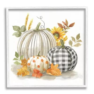 Stupell Home Decor Pattern Autumn Pumpkins Framed Wall Art