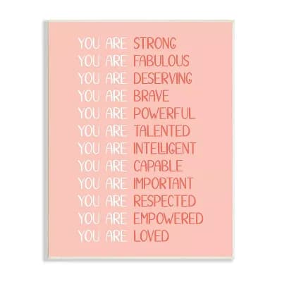 Stupell Home Decor You Are Positivity Pastel Typography Wood Wall Art