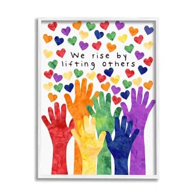 Stupell Home Decor We Rise By Lifting Others Rainbow Wall Decor