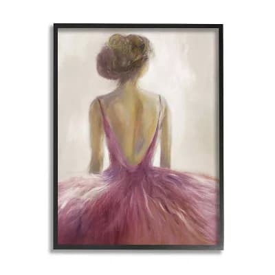 Stupell Home Decor Abstract Pink Ballerina Tutu Black Framed Wall Art