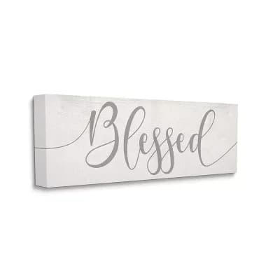Stupell Home Decor Blessed Typography Canvas Wall Art