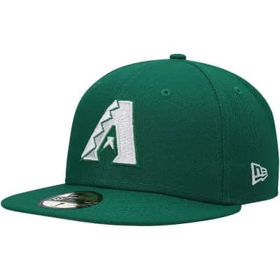 Men's New Era Kelly Green Arizona Diamondbacks Logo White 59FIFTY Fitted Hat