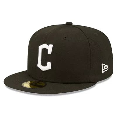 Men's New Era Black Cleveland Guardians Team Logo 59FIFTY Fitted Hat