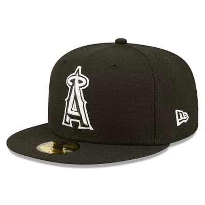 Men's New Era Black Los Angeles Angels Team Logo 59FIFTY Fitted Hat