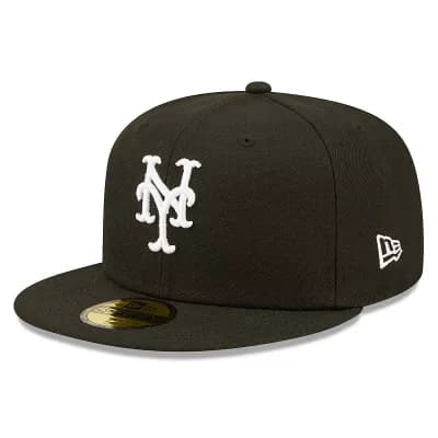 Men's New Era Black New York Mets Team Logo 59FIFTY Fitted Hat