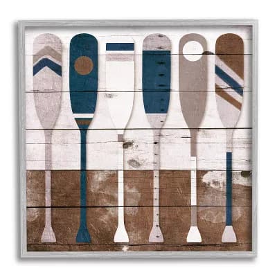 Stupell Home Decor Ocean Paddle Ores Distressed Framed Wall Art