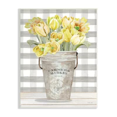 Stupell Home Decor Yellow Country Tulips Plaque Wall Art