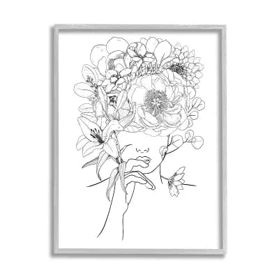 Stupell Home Decor Floral Bouquet Person Framed Wall Art