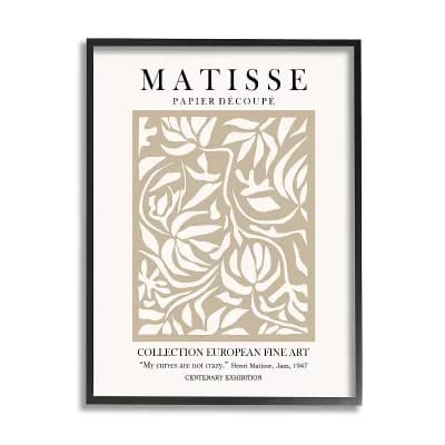 Stupell Home Decor Matisse Floral Foliage Framed Wall Art
