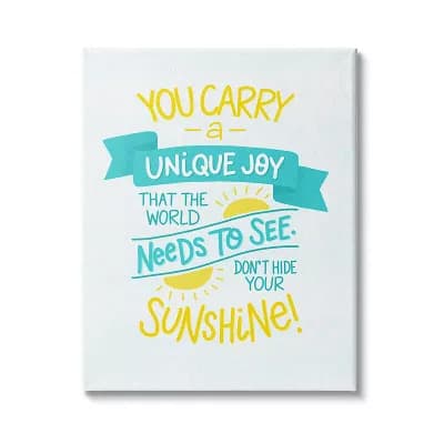 Stupell Home Decor You Carry Unique Joy Summer Sunshine Canvas Print Wall Art