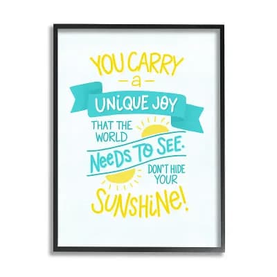 Stupell Home Decor You Carry Unique Joy Summer Sunshine Framed Wall Art