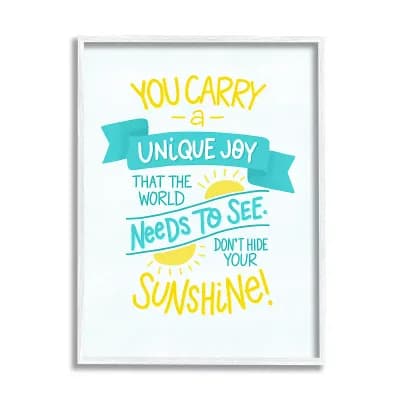 Stupell Home Decor You Carry Unique Joy Summer Sunshine Framed Wall Art