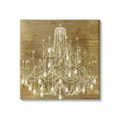 Stupell Home Decor Vintage Glam Crystal Chandelier Wall Art