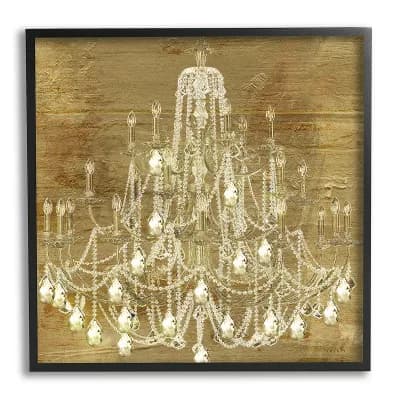 Stupell Home Decor Vintage Glam Crystal Chandelier Wall Art
