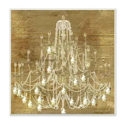Stupell Home Decor Vintage Glam Crystal Chandelier Wall Art