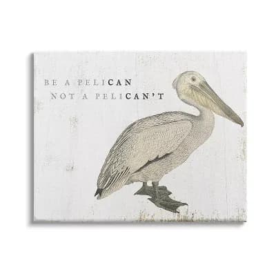 Stupell Home Decor "Be Pelican, Not Pelican't" Funny Beach Pun Canvas Wall Art