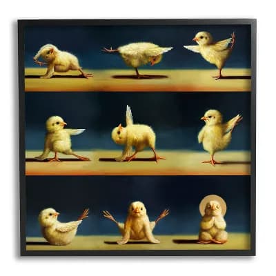 Stupell Home Decor Yoga Chicks Stretching Exercise Framed Wall Art