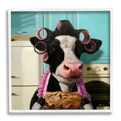 Stupell Home Decor Kitchen Baking Cow Wall Art