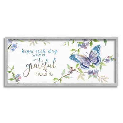 Stupell Home Decor Begin Day with Grateful Heart Wall Art