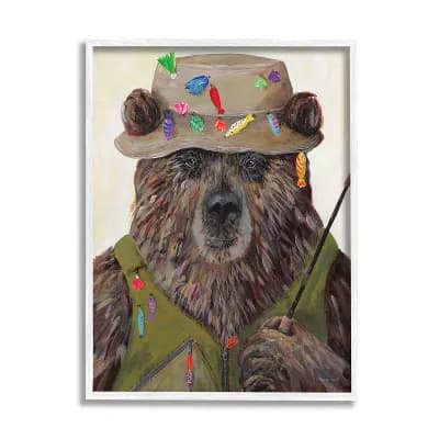 Stupell Home Decor Fisherman Outfit Brown Grizzly Bear Wall Art