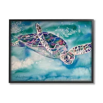 Stupell Home Decor Sea Turtle Swimming Wall Art