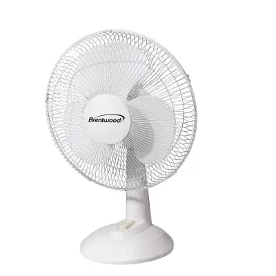 Kool Zone 12" Oscillating Desk Fan- White