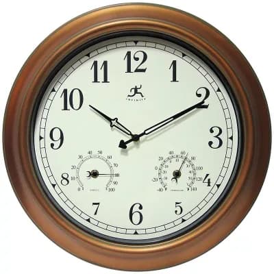 Infinity Instruments Craftsman Outdoor Round Wall Clock