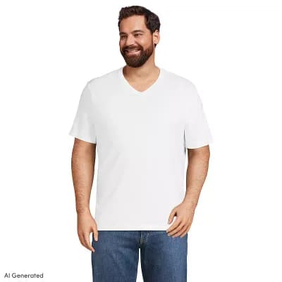 Big & Tall Lands' End Super-T V-neck Tee