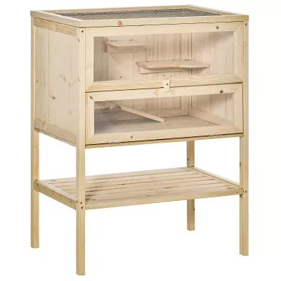 3 tier Wooden Hamster Cage with Openable Top, Door, Shelf