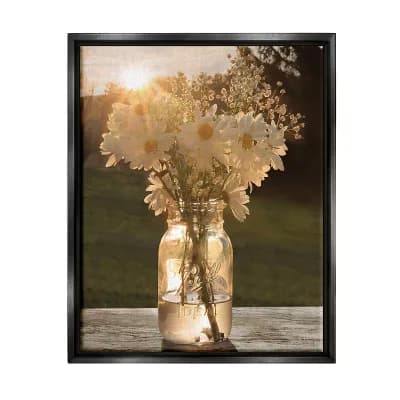 Stupell Home Decor Summer Daisy Jar Framed Wall Art