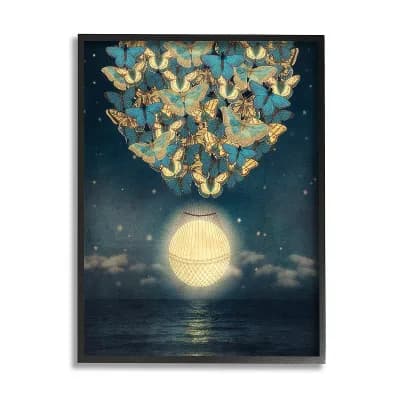 Stupell Home Decor Butterfly Balloon Framed Wall Art
