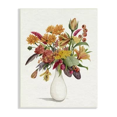 Stupell Home Decor Autumn Flower Bouquet Plaque Wall Art