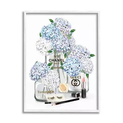 Stupell Home Decor Glam Hydrangea Fashion White Finish Wall Art