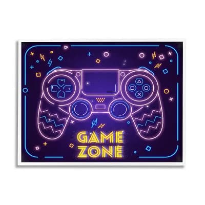Stupell Home Decor Family Game Room Game Zone Wooden Frame Wall Art