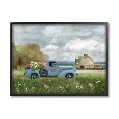 Stupell Home Decor Blue Farm Truck Framed Wall Art