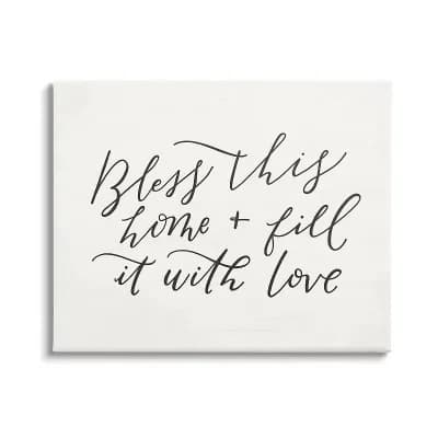 Stupell Home Decor Bless With Love Canvas Wall Art