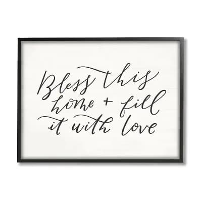 Stupell Home Decor Bless With Love Framed Wall Art