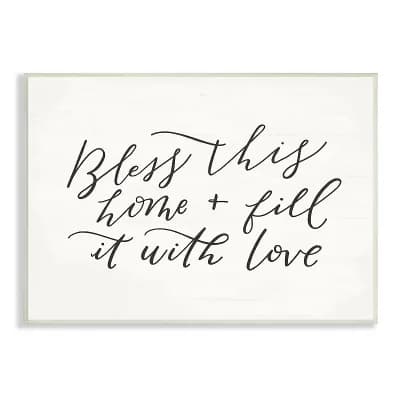 Stupell Home Decor Bless With Love Plaque Wall Art