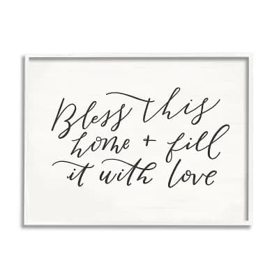 Stupell Home Decor Bless With Love Framed Wall Art