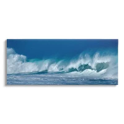 Stupell Home Decor Blue Ocean Wave Canvas Wall Art