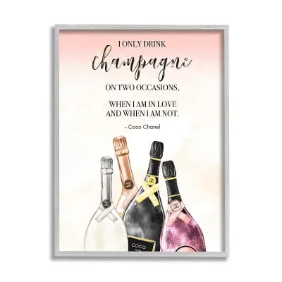 Stupell Home Decor Champagne & Love Framed Wall Art
