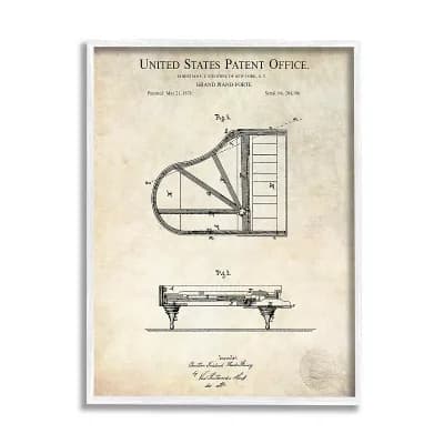 Stupell Home Decor Grand Piano Patent Plaque Wall Art