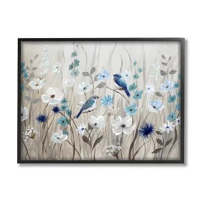 Stupell Home Decor Abstract Bird Flowers Framed Wall Art